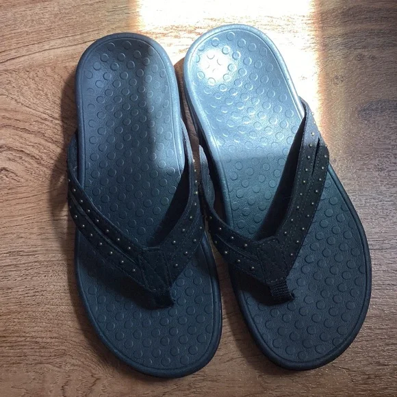 Vionic Tasha Flip Flops Sandals Black - Picture 3 of 6